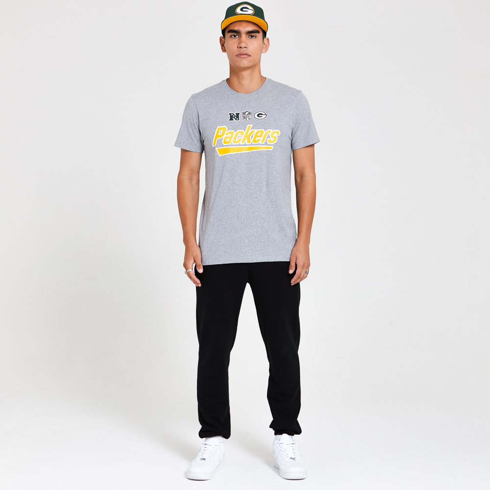 Green Bay Packers – T-Shirt mit Schriftzug in Grau