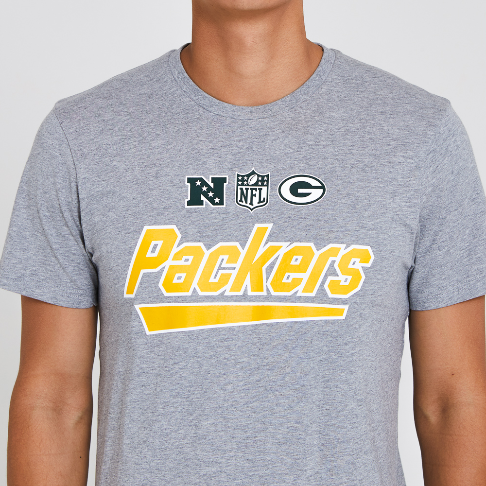 Green Bay Packers – T-Shirt mit Schriftzug in Grau