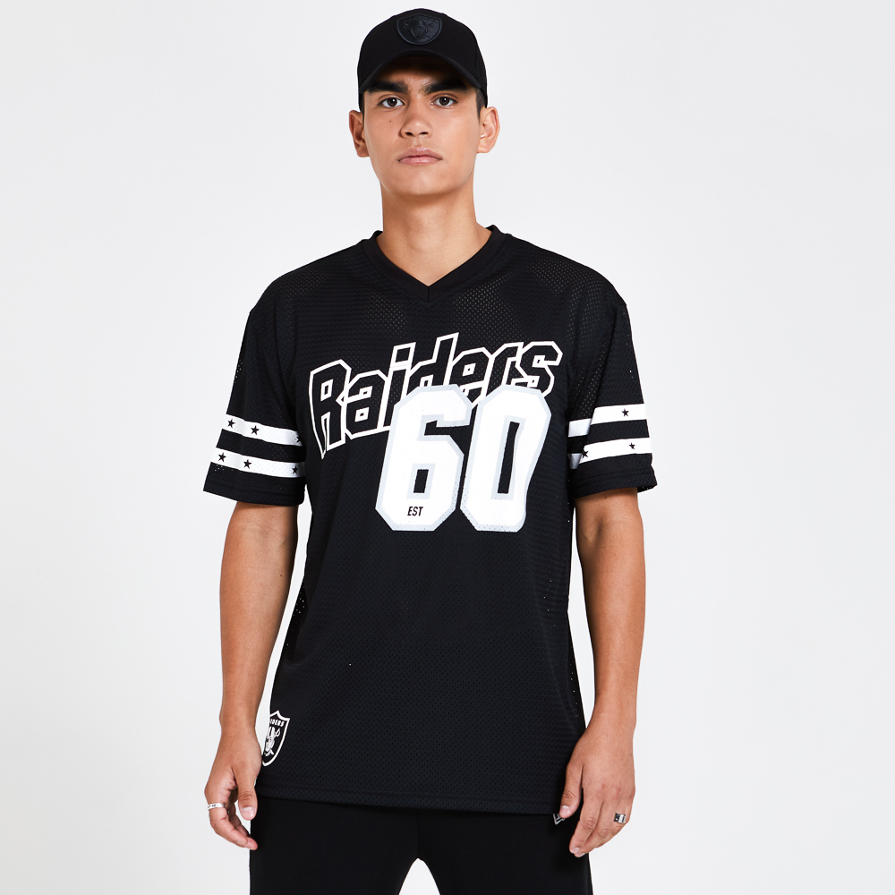 Camiseta Oakland Raiders Mesh Extragrande, negro