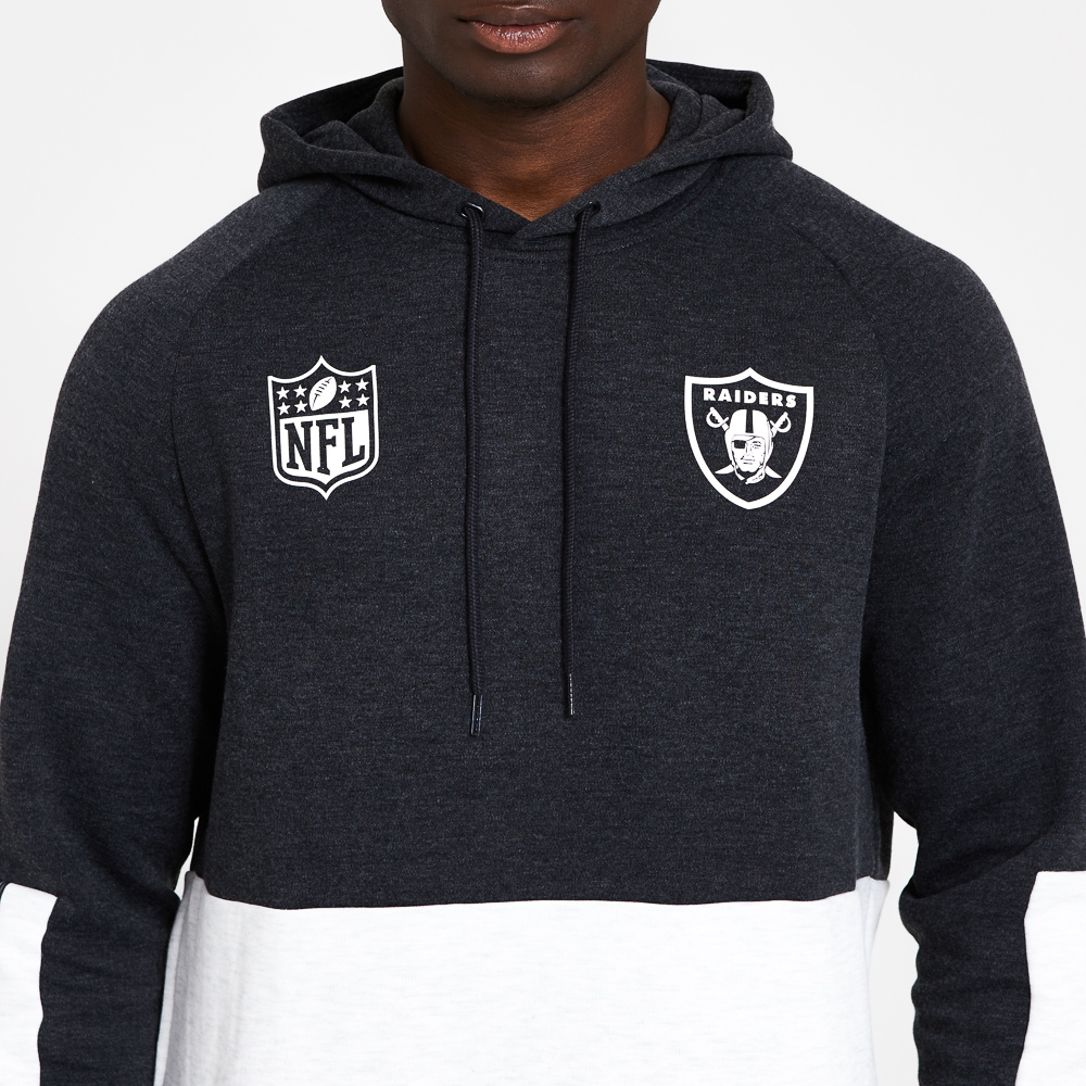 Blockfarben-Hoodie der Oakland Raiders in Grau