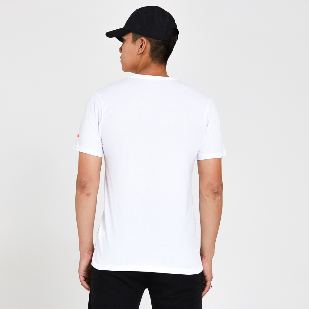 T-shirt New Era blanc à motifs fluo