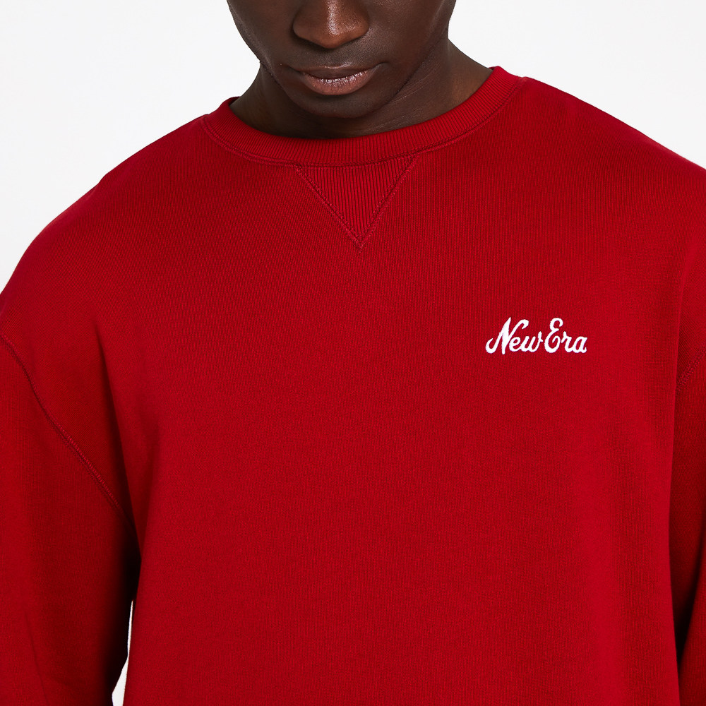 New Era – Sweatshirt mit Schriftzugfeld – Rot