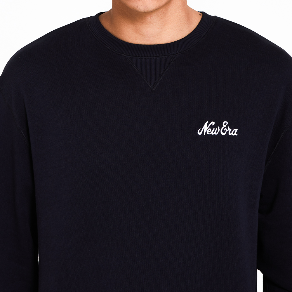 New Era – Sweatshirt mit Schriftzugfeld – Marineblau