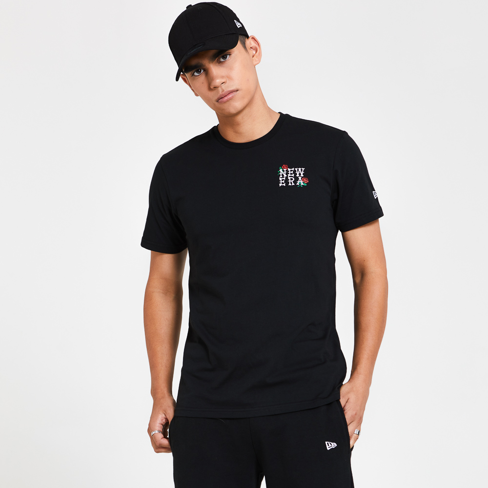 NEW ERA – T-Shirt mit Rosen-Logo in Schwarz