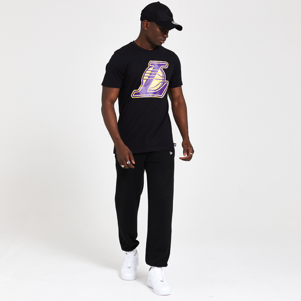 Los Angeles Lakers – T-Shirt mit ausgefülltem Logo – Schwarz