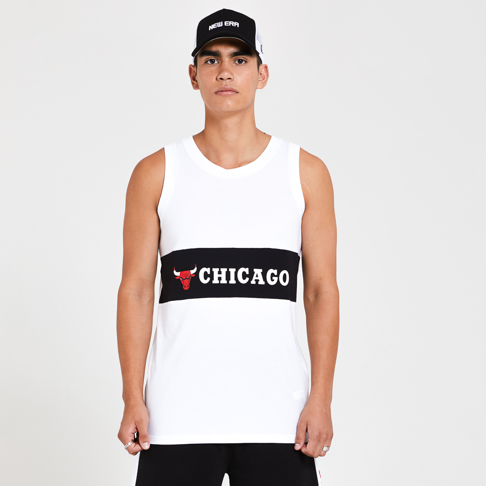 Camiseta de tirantes Chicago Bulls Black Block, blanco