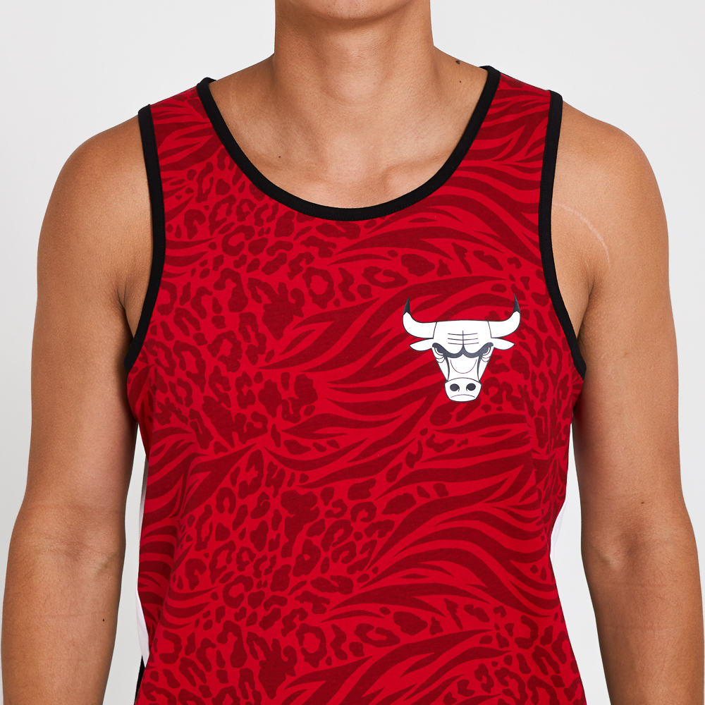 Camiseta de tirantes Chicago Bulls All Over Print Panel, rojo