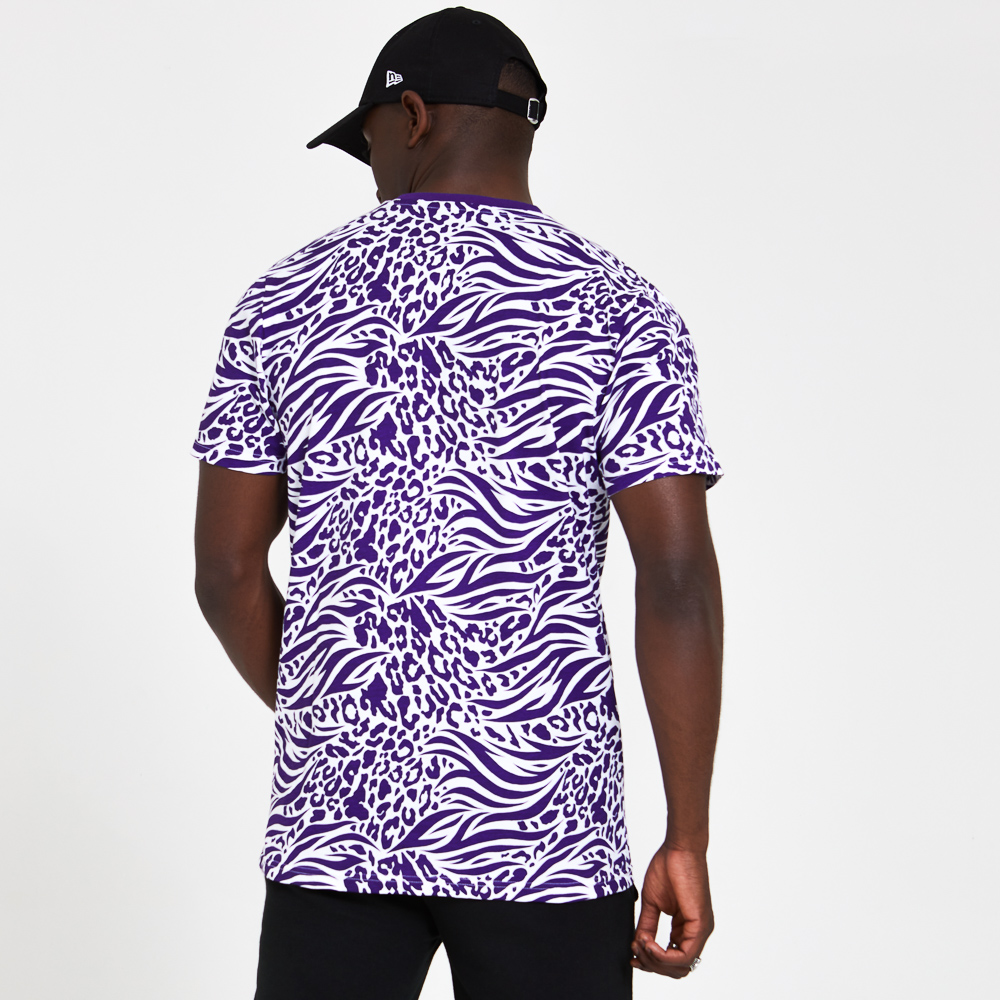 T-shirt violet tout imprimé des Los Angeles Lakers