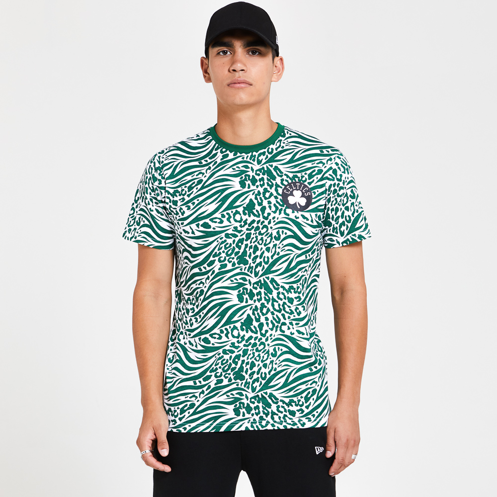 Boston Celtics All Over Print – T-Shirt in Grün