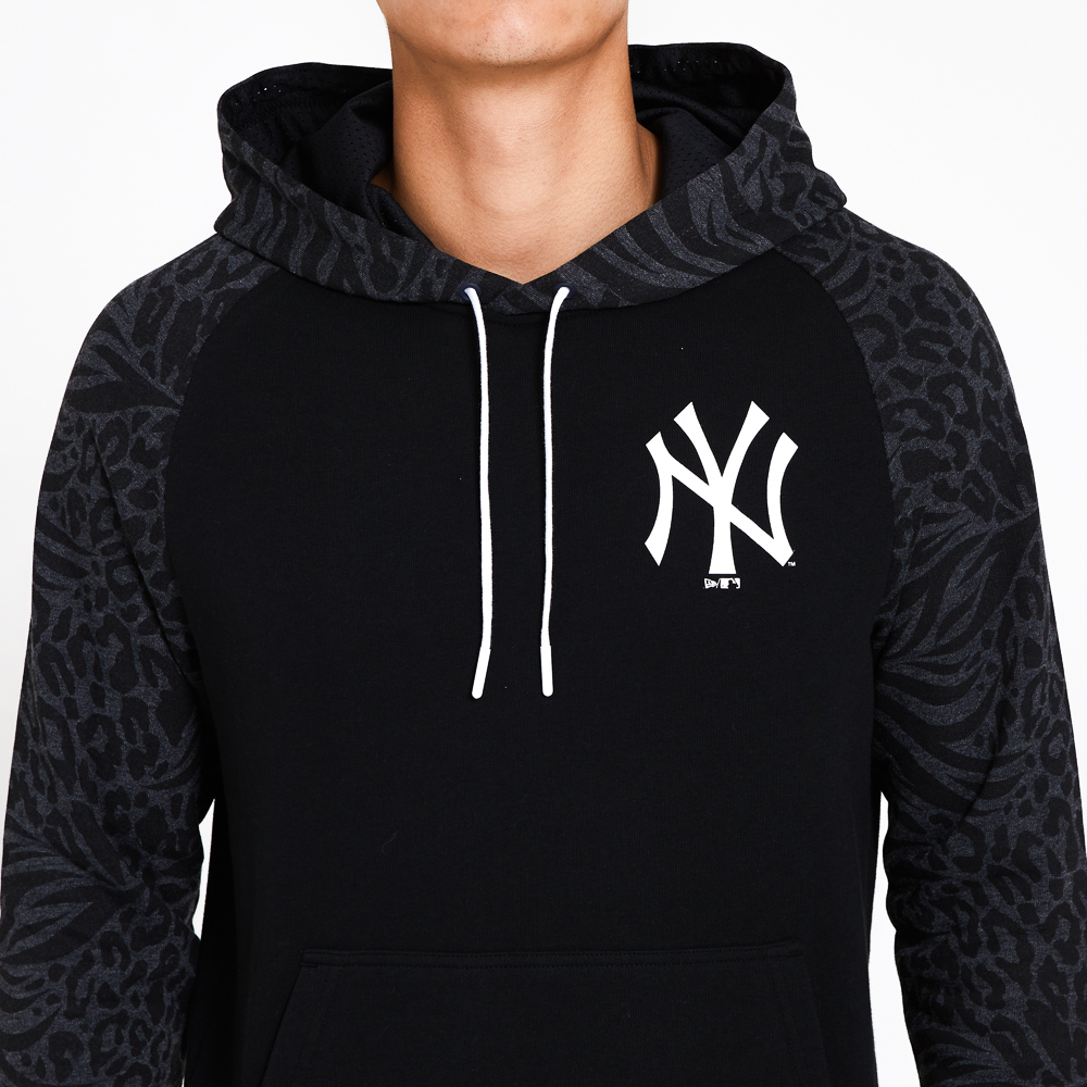 New York Yankees Print Panel Black Hoodie