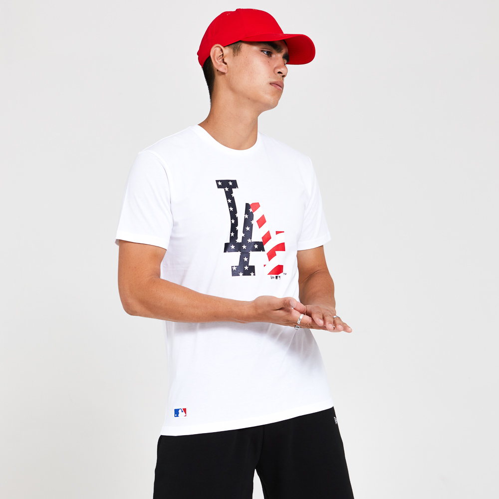 Los Angeles Dodgers Logo Infill Weißes T-Shirt