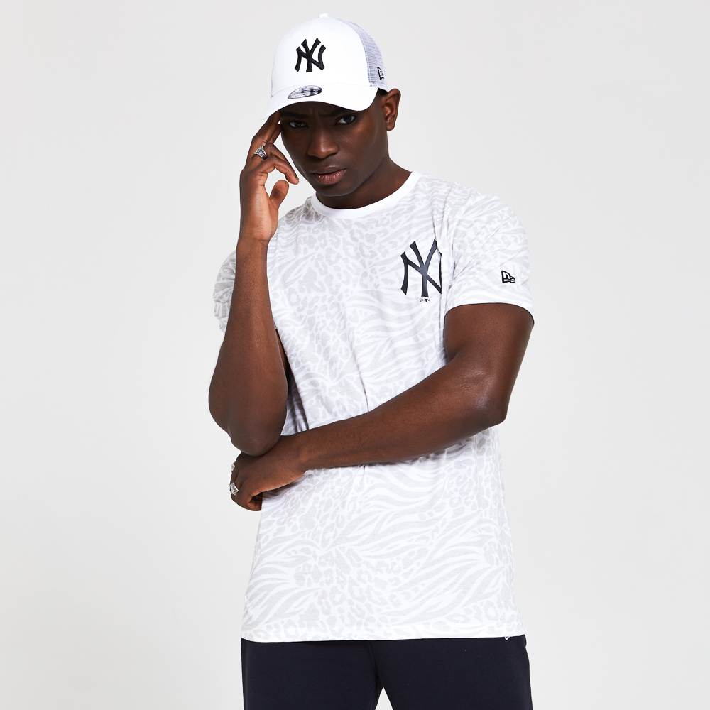 T-shirt tout imprimé blanc des New York Yankees