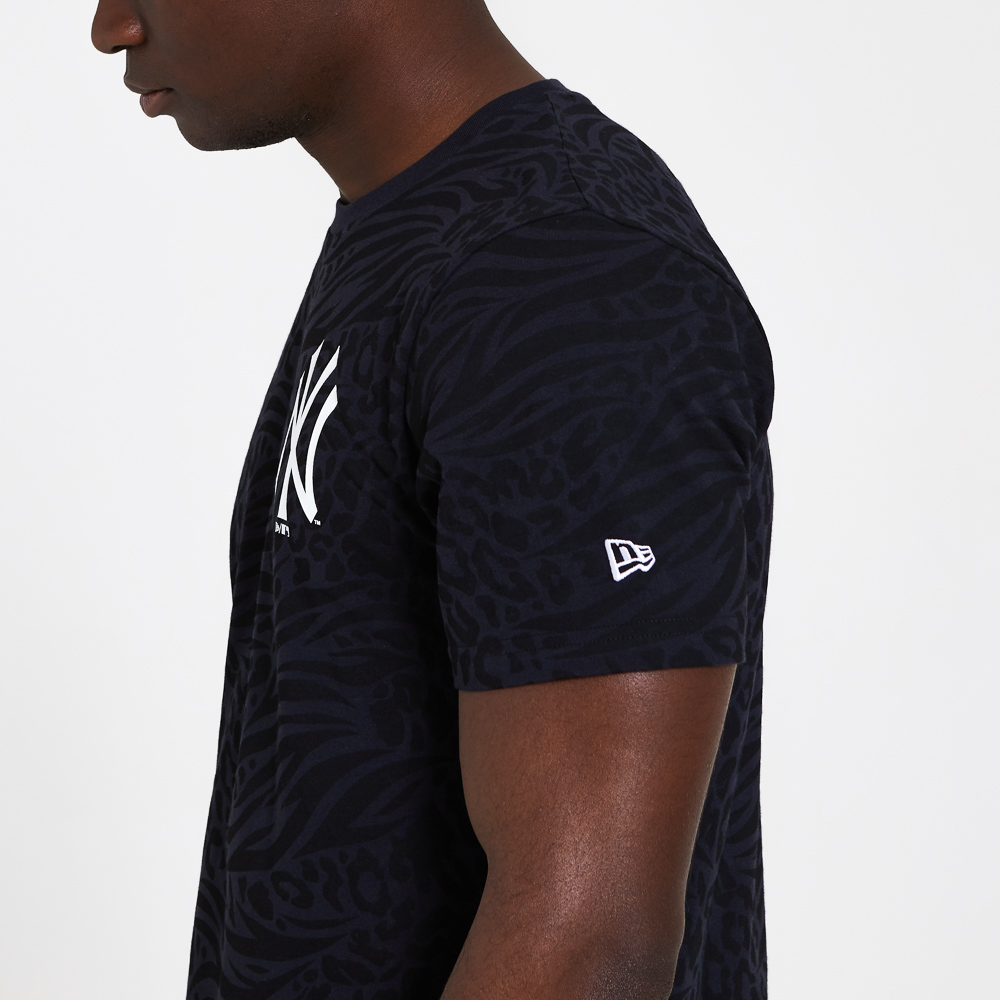 New York Yankees – Vollständig bedrucktes T-Shirt in Schwarz