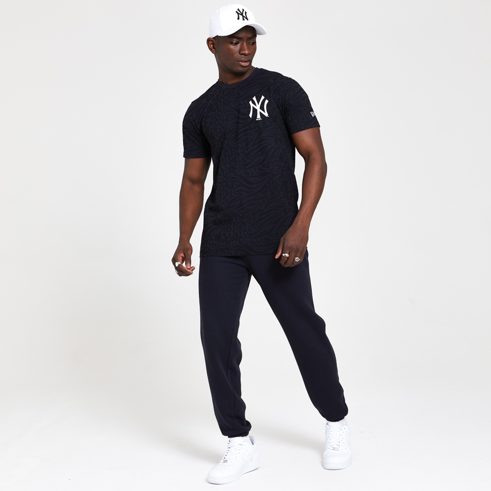 New York Yankees – Vollständig bedrucktes T-Shirt in Schwarz