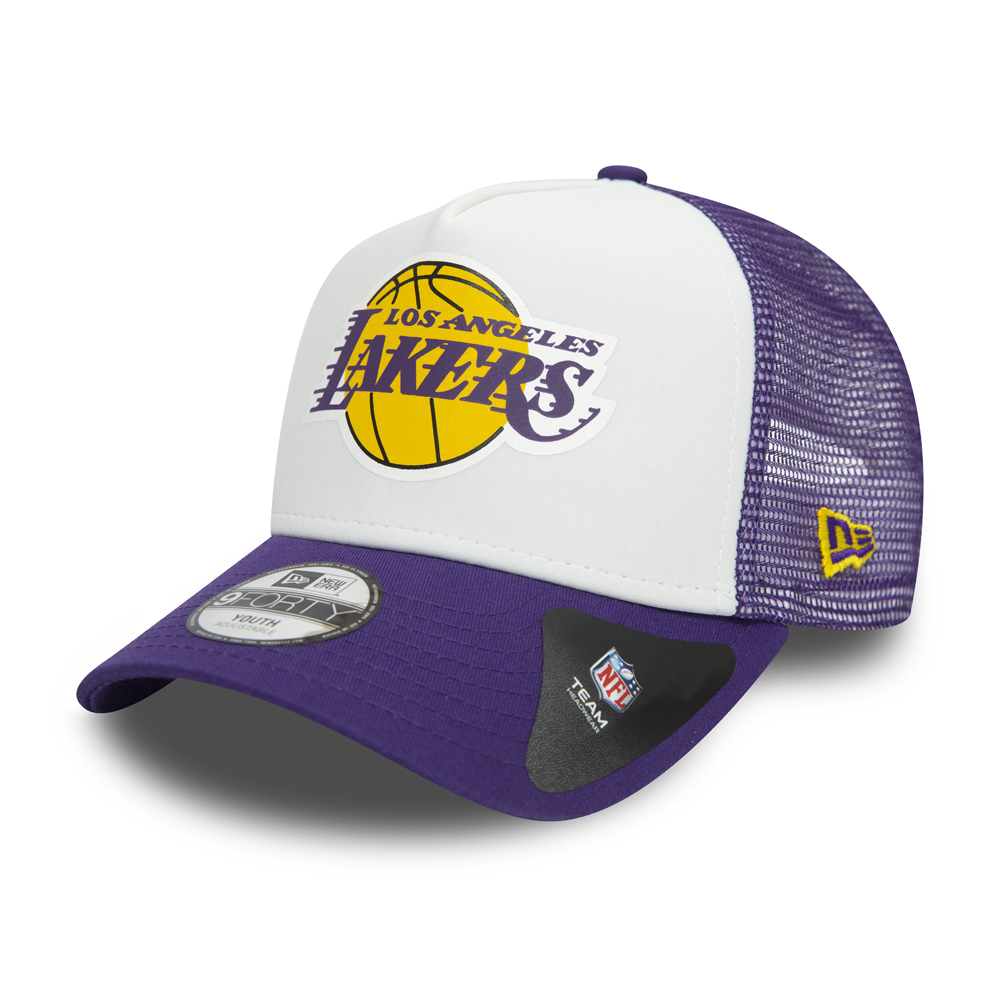 Los Angeles Lakers – Team – Kinder-Truckerkappe in Weiß mit Farbblock-Design