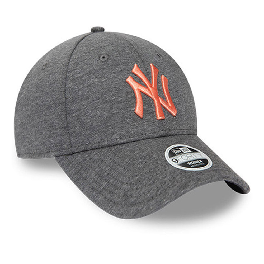 New York Yankees – 9FORTY-Damenkappe mit pinkfarbenem Logo – Grau
