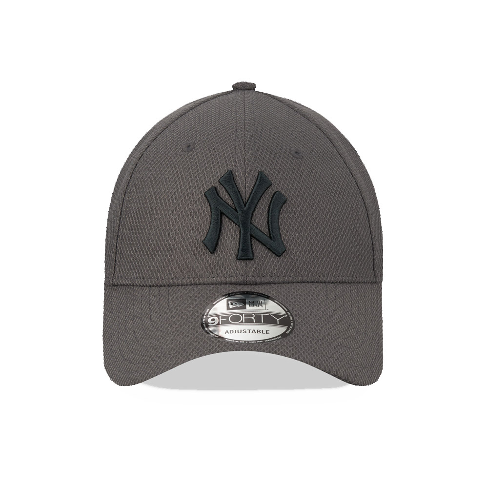 Graue New York Yankees Diamond Era 9FORTY Verstellbare Cap