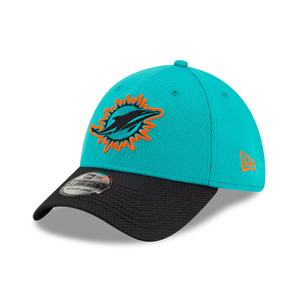 Miami Dolphins NFL Sideline Road Turquoise 39THIRTY Cap