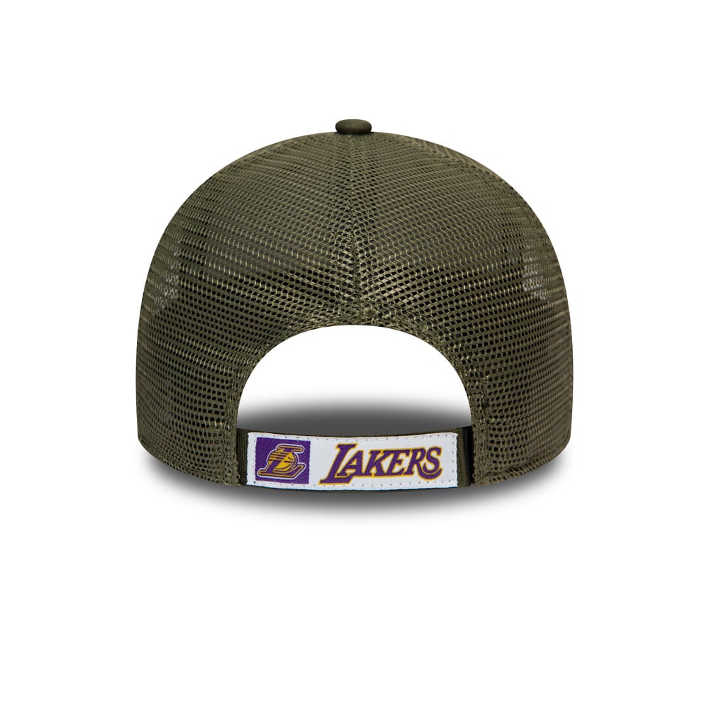 LA Lakers Home Field Camo Kids Khaki A-Frame Trucker Cap