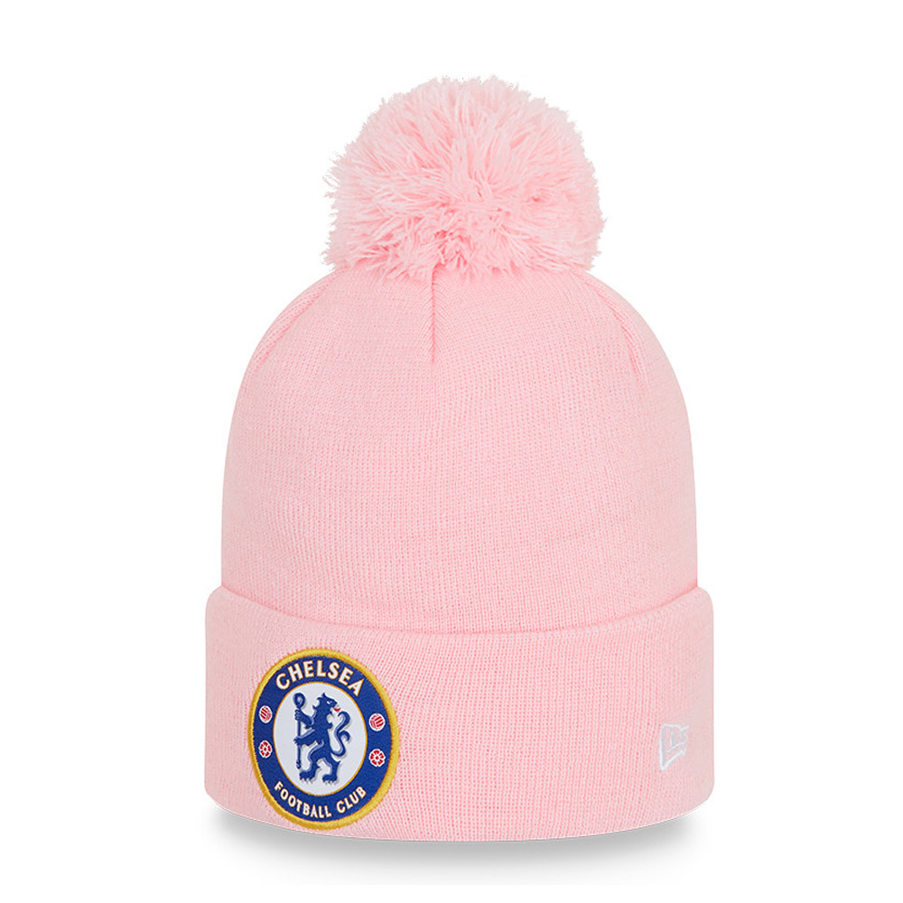 Chelsea FC Damen Pink Bobble Mütze Hut