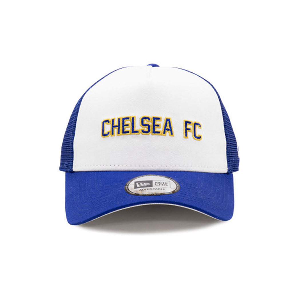 Chelsea FC Cotton Wordmark White A-Frame Trucker Cap