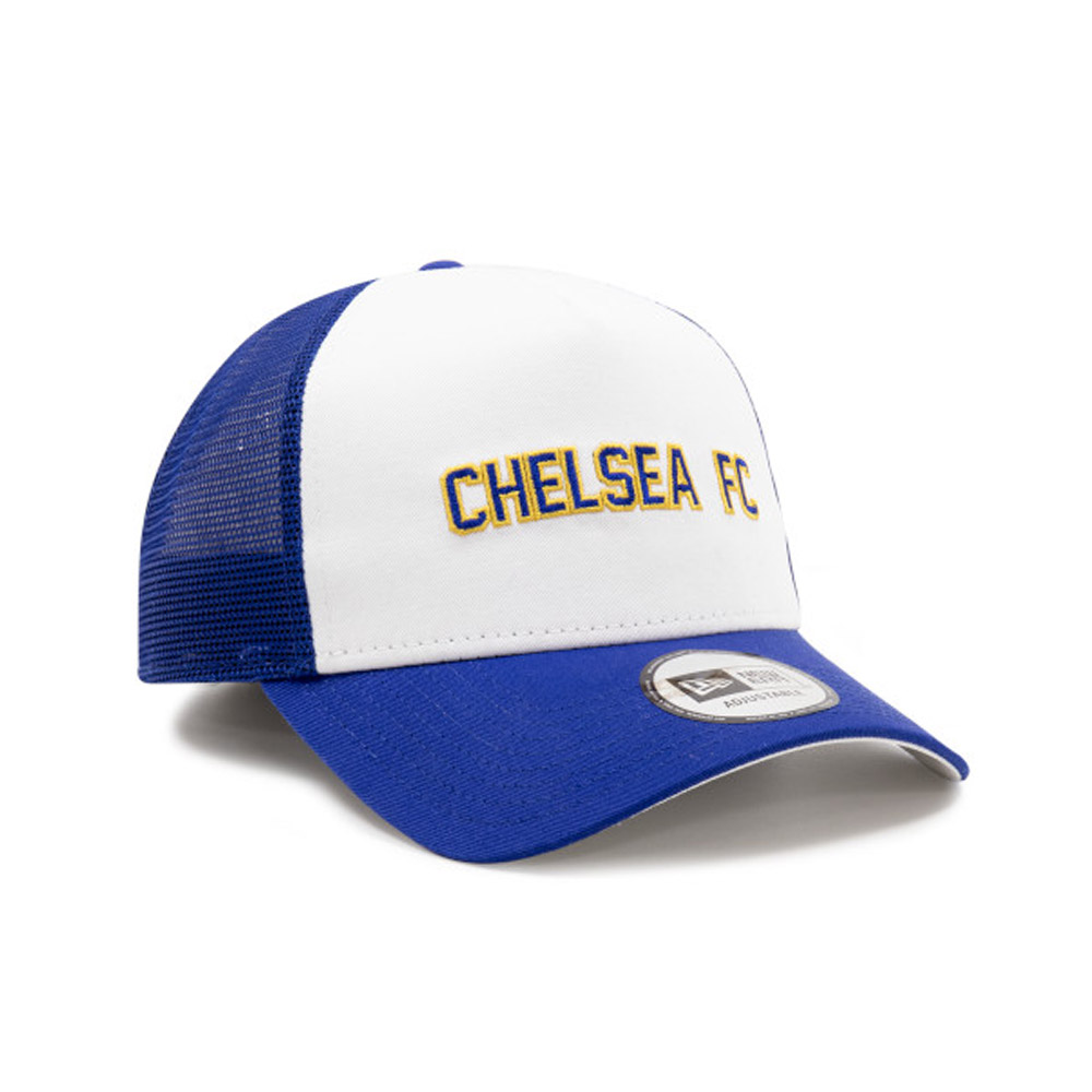 Chelsea FC Cotton Wordmark White A-Frame Trucker Cap