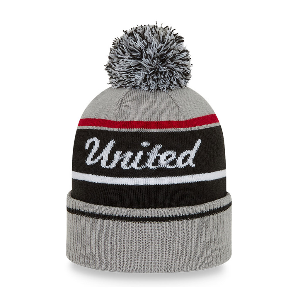 Manchester United Mot-symbole Grey Bobble Beanie Hat
