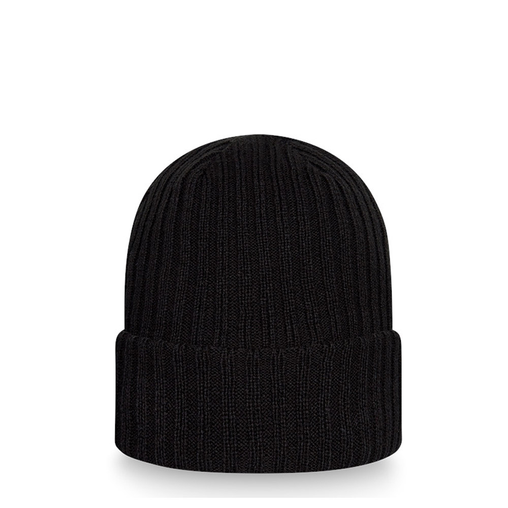 Manchester United Logo Patch Black Cuff Beanie Hat