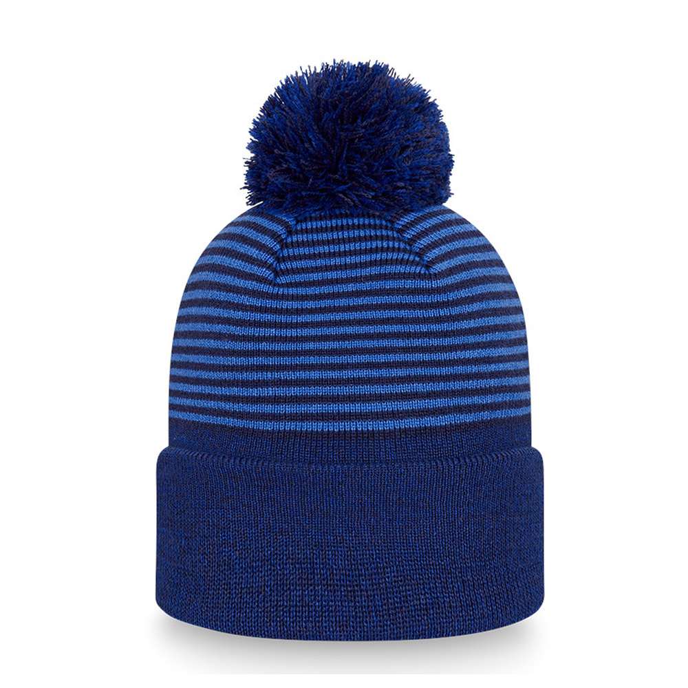 Tottenham Hotspur Marl Stripe Blue Bobble Beanie Hat