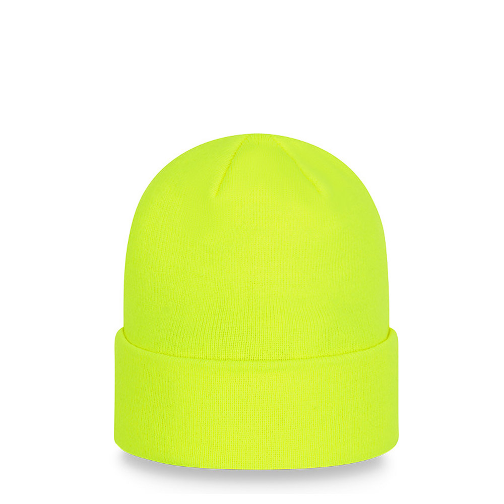 VR46 Woven Patch Neon Yellow Cuff Beanie Hat