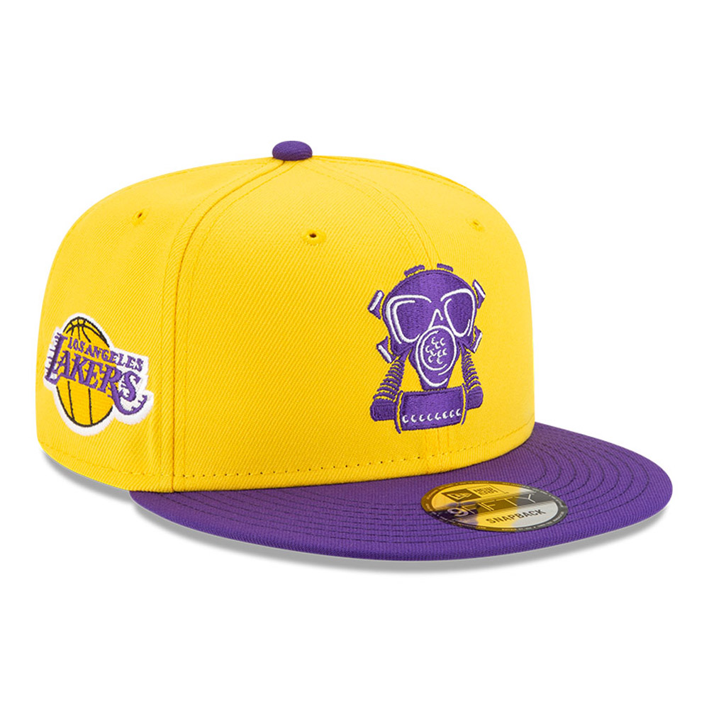 LA Lakers x Compound Gas Mask Logo Giallo 9FIFTY Tappo