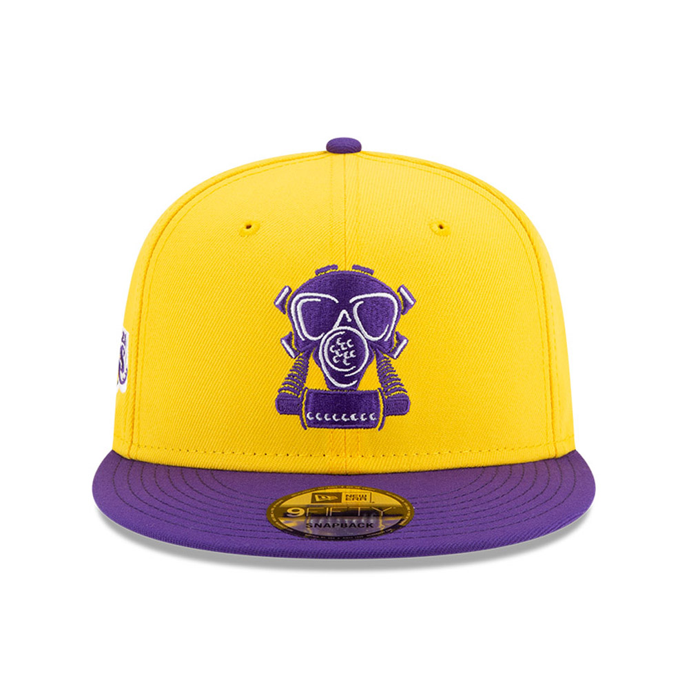 LA Lakers x Compound Gas Mask Logo Giallo 9FIFTY Tappo