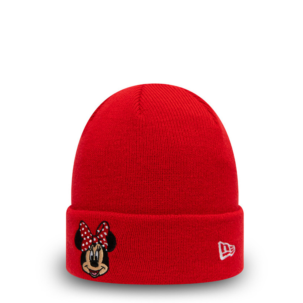 Minnie Mouse Character Kids Red Cuff Beanie Chapeau