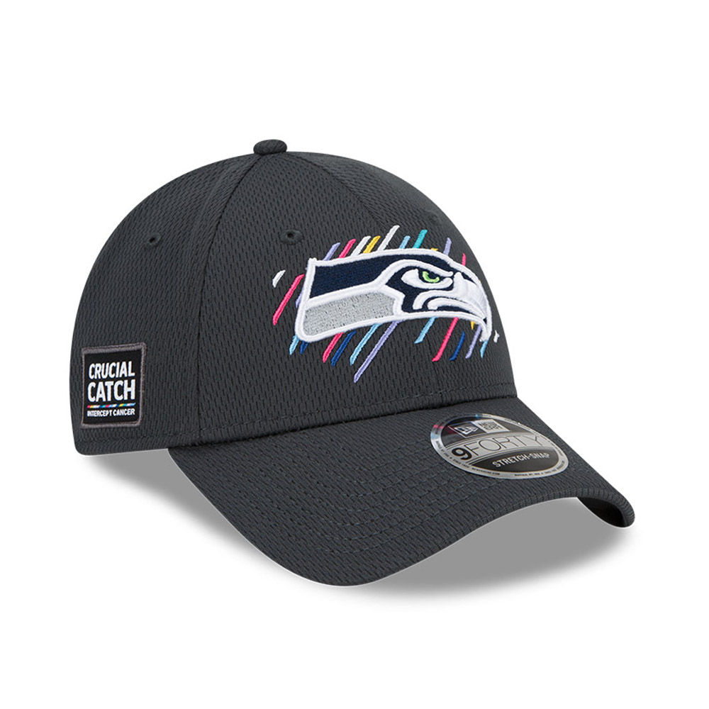 Seattle Seahawks Crucial Catch Grey 9FORTY Stretch Snap Cap