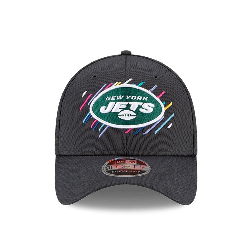 New York Jets Crucial Catch Grey 9FORTY Stretch Snap Cap