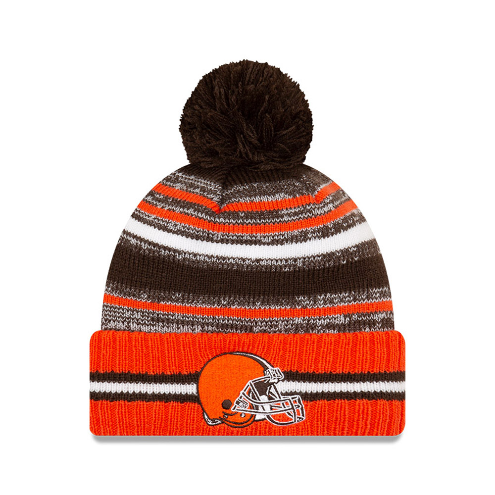 Cleveland Browns NFL Sideline Orange Bobble Beanie Hat