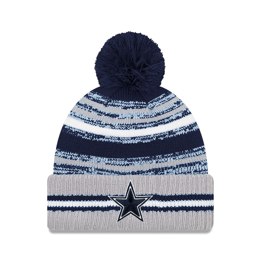 Dallas Cowboys NFL Sideline Blue Bobble Beanie Hat