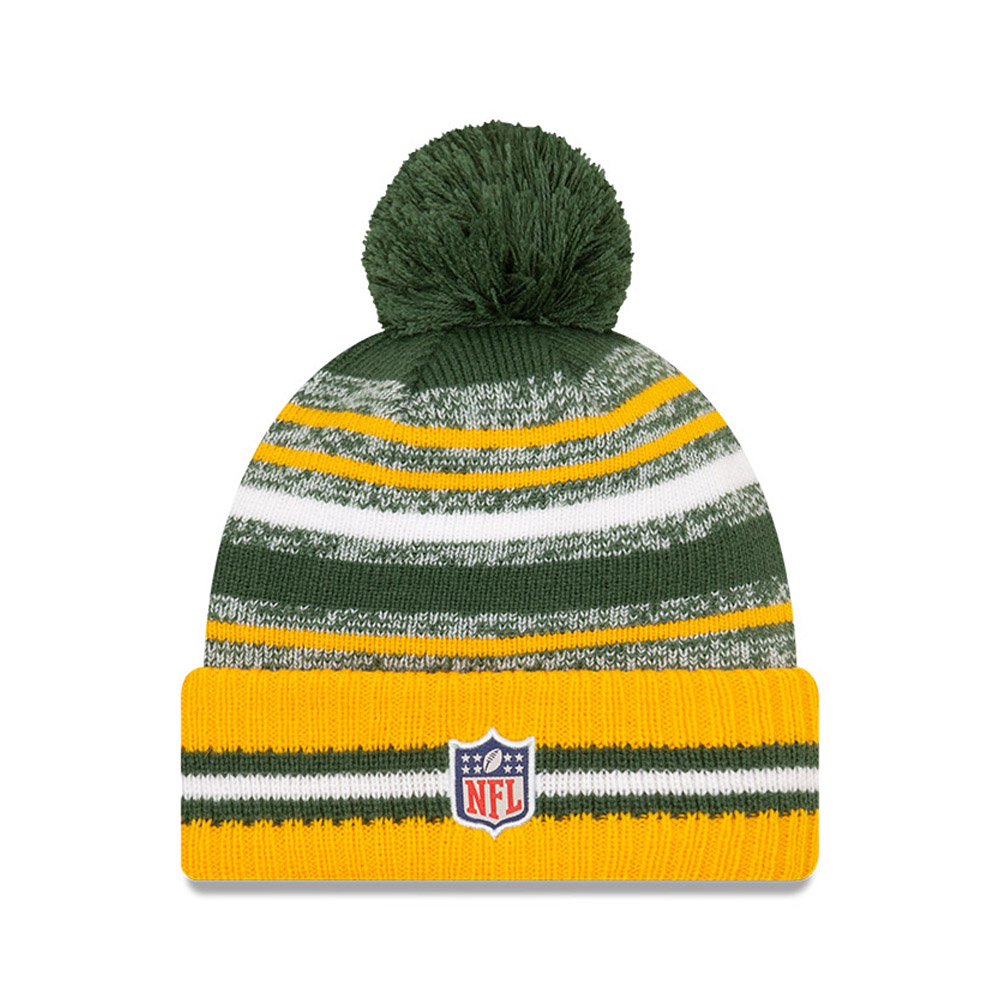 Green Bay Packers NFL Sideline Green Bobble Beanie Hat