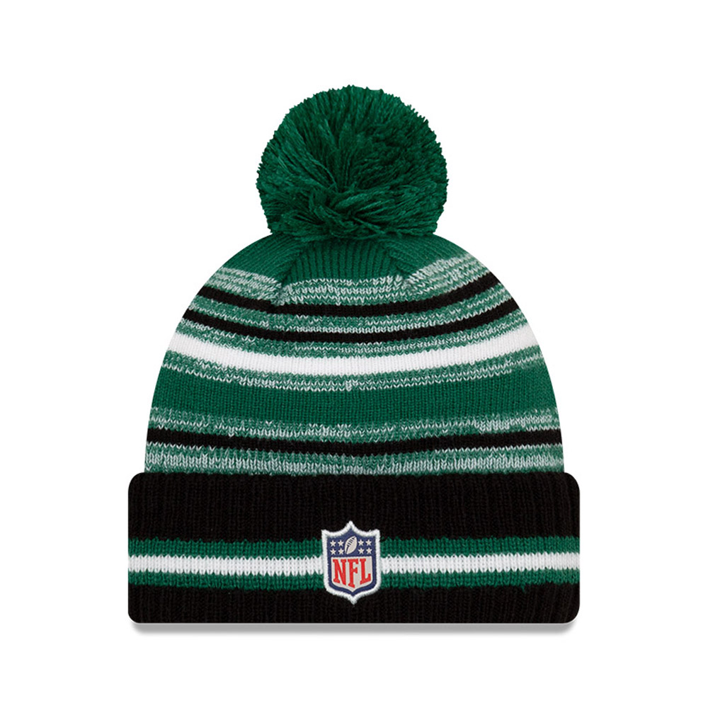 New York Jets NFL Sideline Green Bobble Beanie Hat