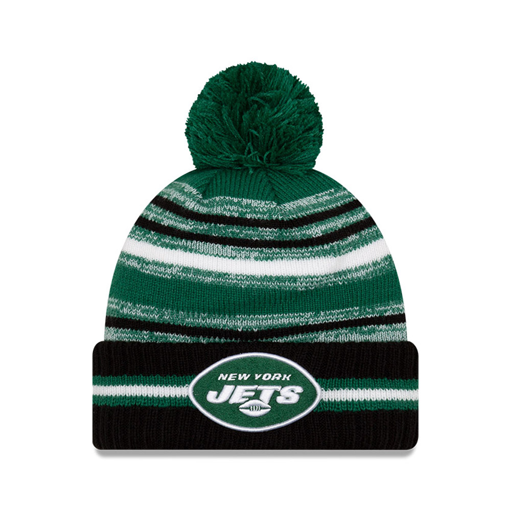 New York Jets NFL Sideline Green Bobble Beanie Hut