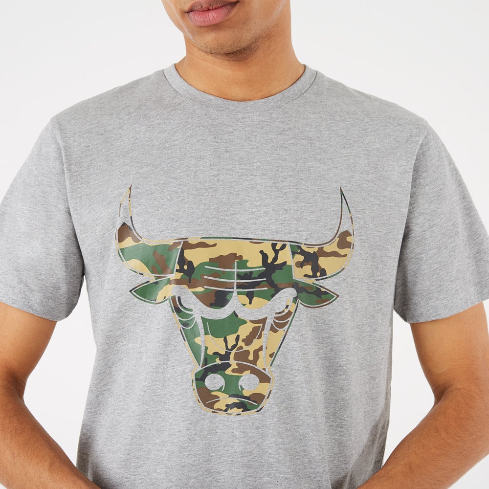 Chicago Bulls Camo Logo Grey T-Shirt