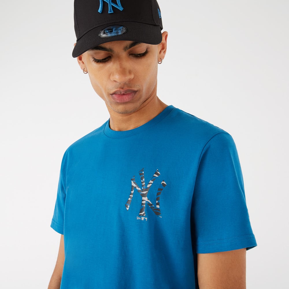 New York Yankees Camo Logo Blue T-Shirt
