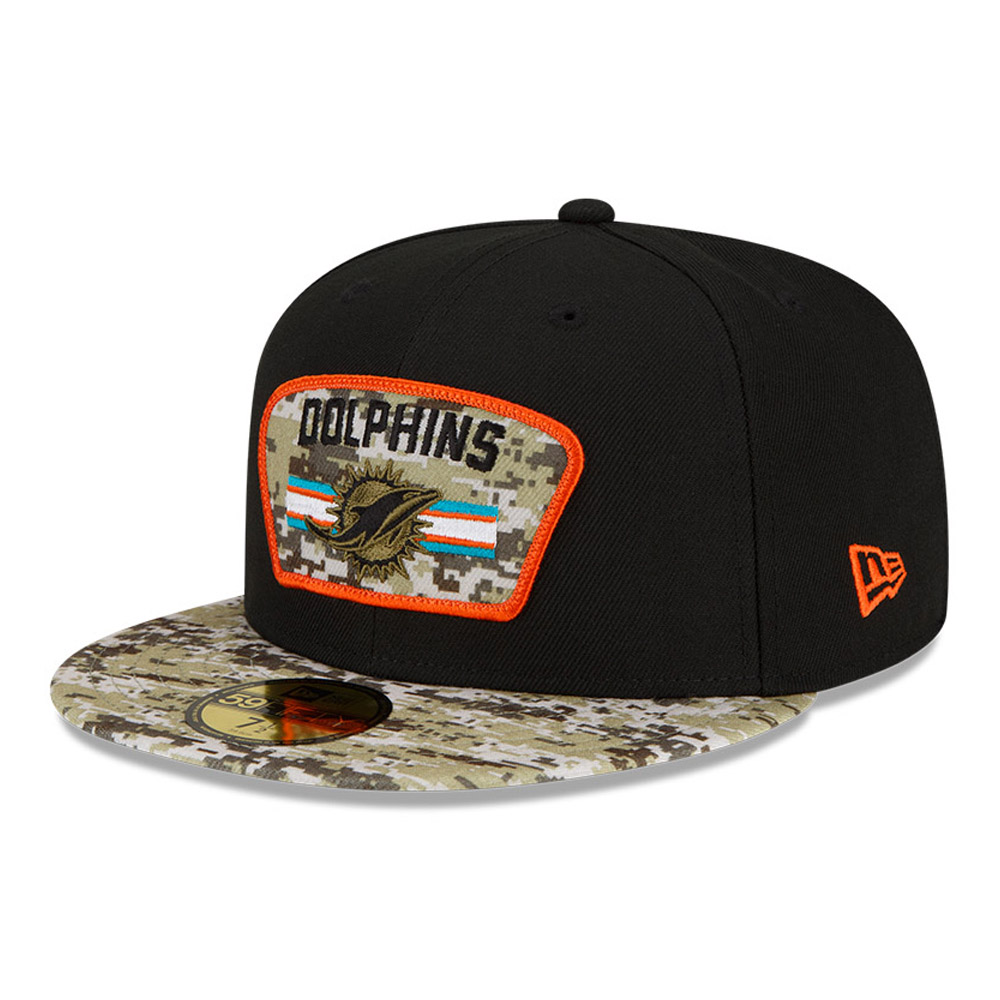 Miami Dolphins NFL Salute to Service Black 59FIFTY Fitted Cap