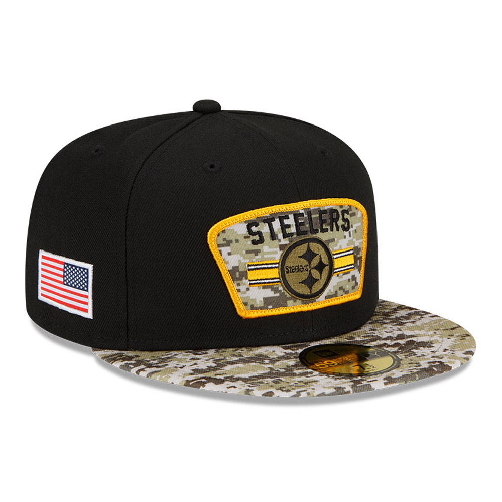 Pittsburgh Steelers NFL Salut to Service Black 59FIFTY Cap