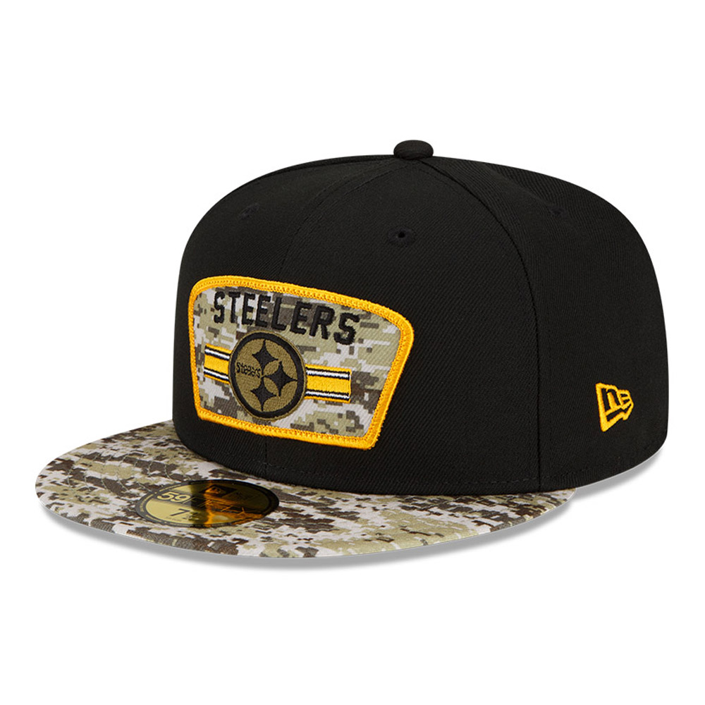Pittsburgh Steelers NFL Salute au service Black 59FIFTY Cap