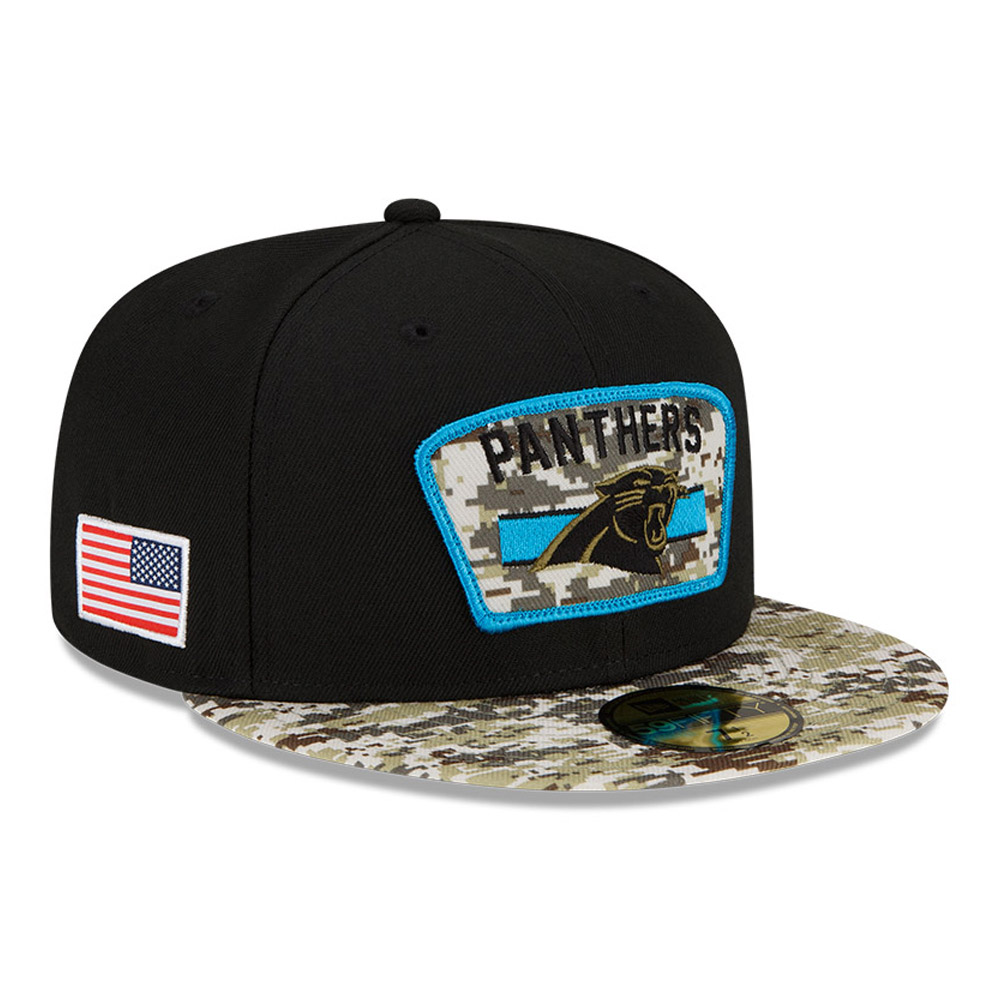Carolina Panthers NFL Salute to Service Black 59FIFTY Fitted Cap