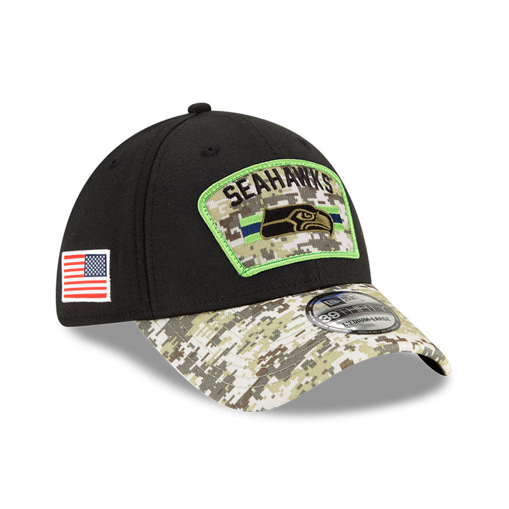 Seattle Seahawks NFL Salute to Service Black 39THIRTY Cap
