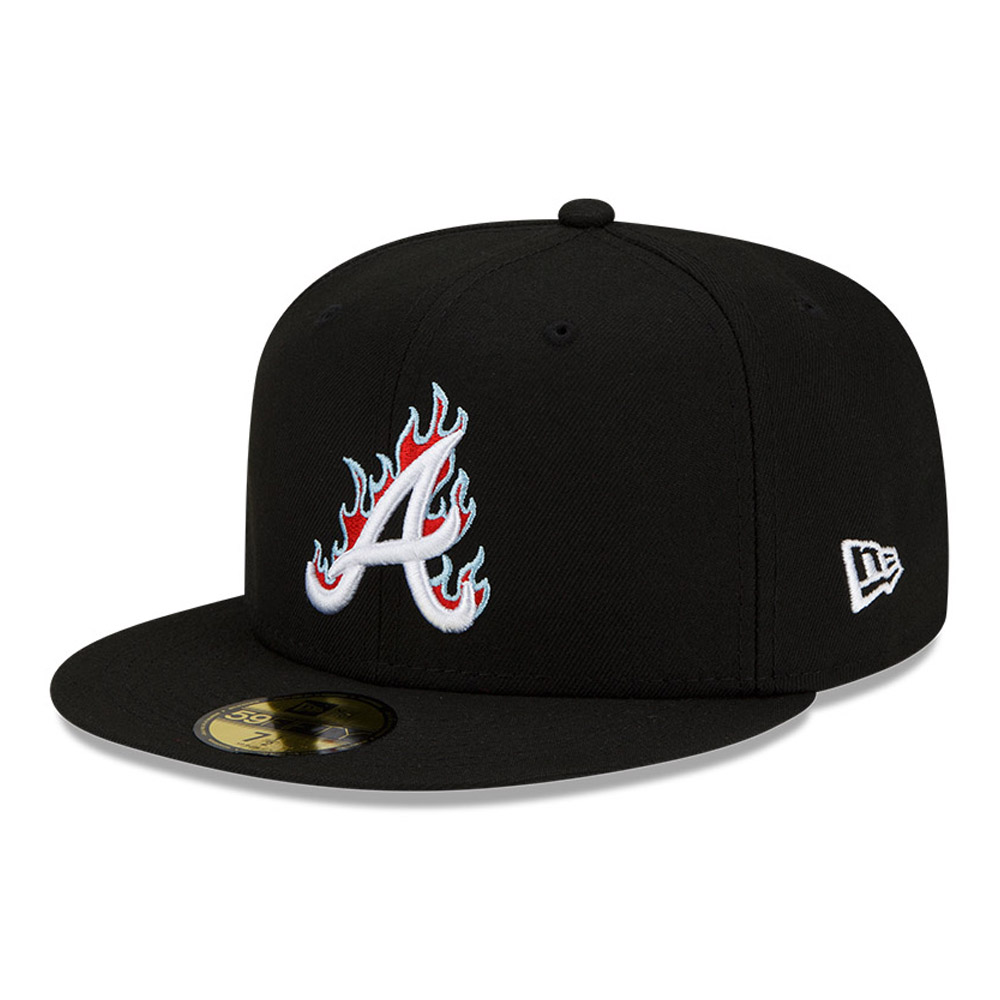 Atlanta Braves MLB Team Fire Black 59FIFTY Fitted Cap