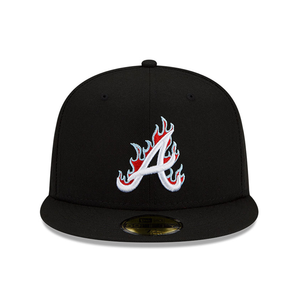Atlanta Braves MLB Team Fire Black 59FIFTY Fitted Cap