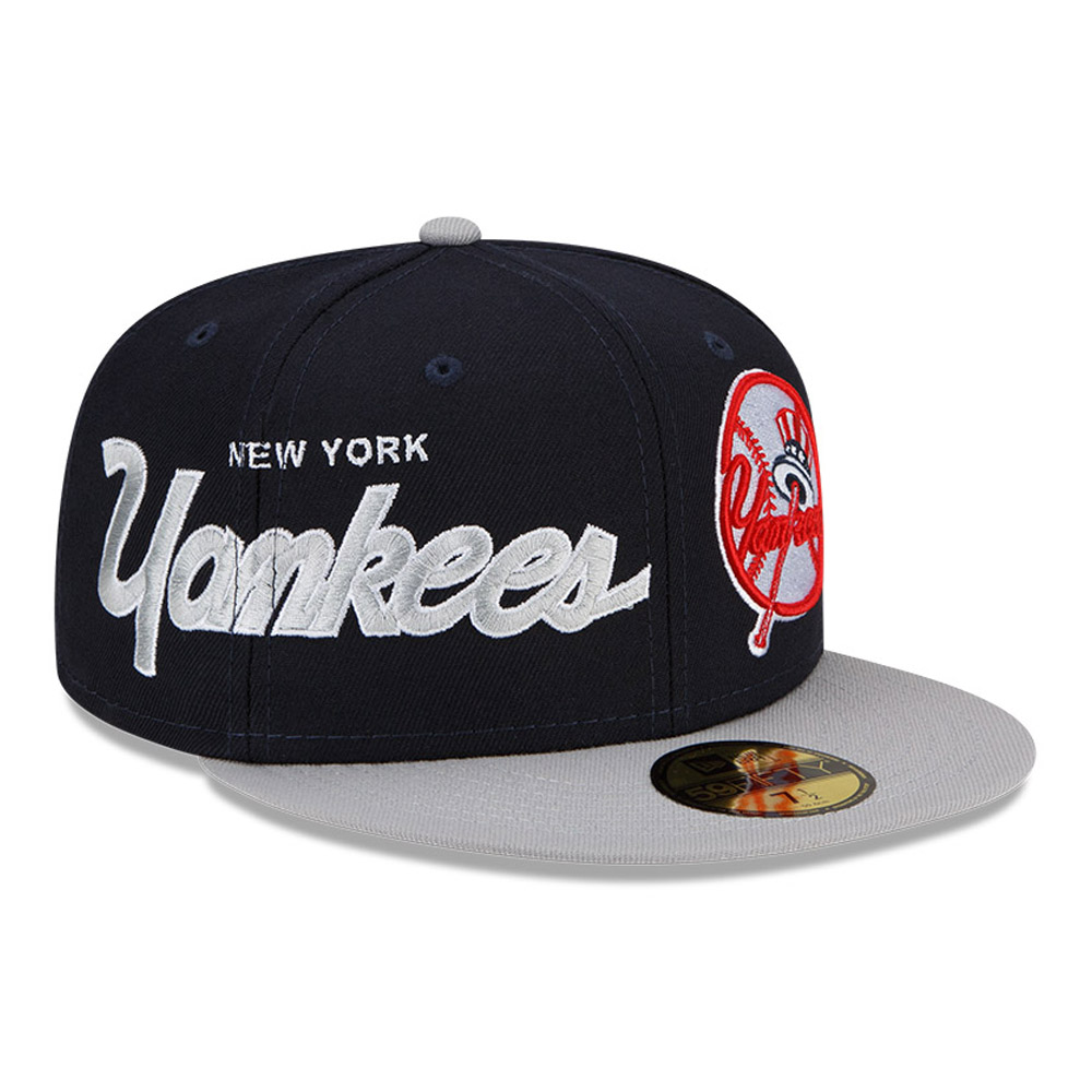 New York Yankees MLB Double Logo Navy 59FIFTY Fitted Cap